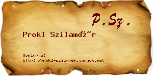 Prokl Szilamér névjegykártya